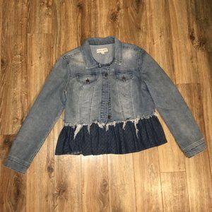 Jean Jacket with Eyelet & Tie Details
